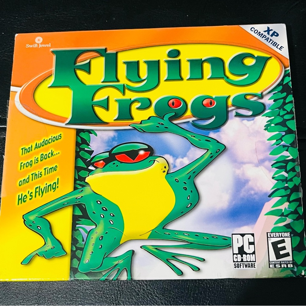 Flying Frogs PC CD-ROM Game. Rated E for Everyone.